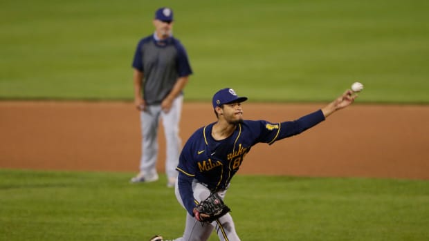 Antoine Kelly (88) throws a pitch at the Brewers' alternate training camp on Tuesday, July 28, 2020, at Fox Cities Stadium in Grand Chute, Wis. Alex Martin/USA TODAY NETWORK-Wisconsin Apc Brewers Alternates 072820 011436